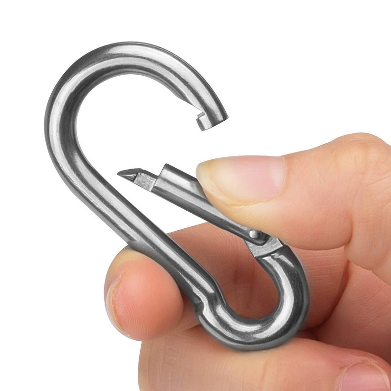 CertBuy 50pcs 2 Inch Stainless Steel Spring Snap Hook, 304 Stainless Steel Carabiner Clip Keychain Heavy Duty Quick Link Hook for Camping Fishing Hiking Traveling - Image 3